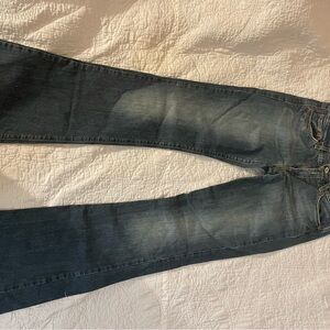 Lucky Brand Blue Straight Jeans with Distressed Look